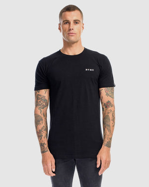 Saxon Embroidery Tee - Black