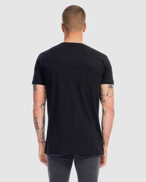 Saxon Embroidery Tee - Black