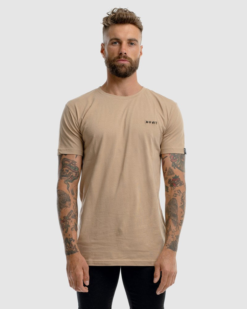 Saxon Embroidery Tee - Camel