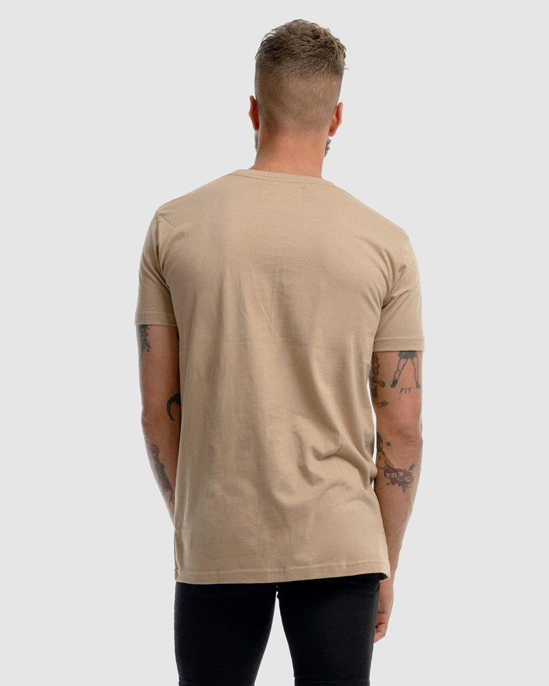 Saxon Embroidery Tee - Camel
