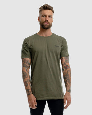 Saxon Embroidery Tee - Olive