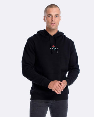 Barbed Rose Pullover Hoodie - Black