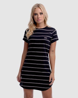 Devoid Demi Dress - Stripe Candy Black