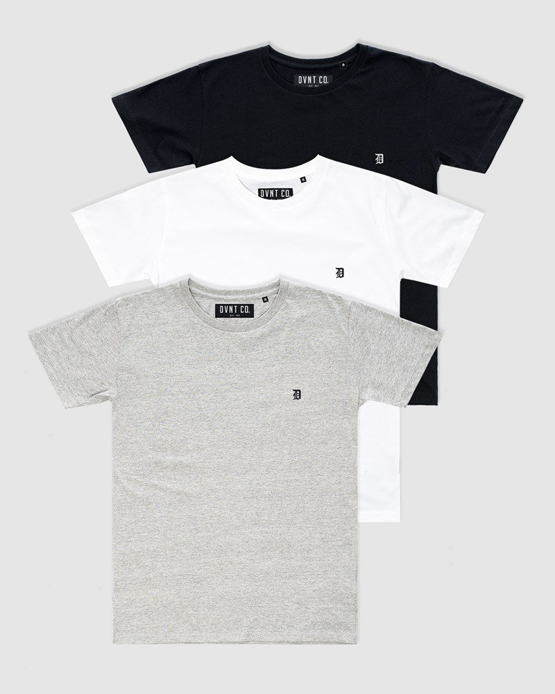 3-Pack Classic Embroidery Tee