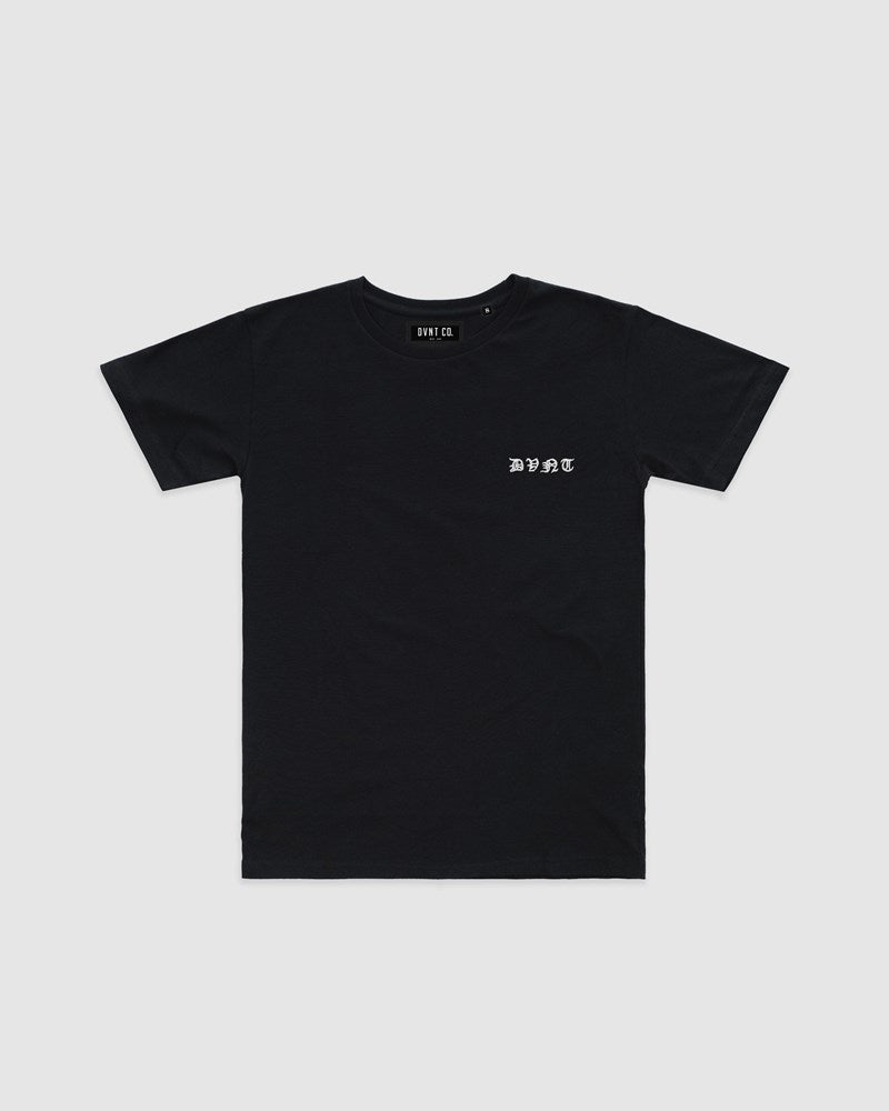 Saxon Embroidery Tee - Black - Kids