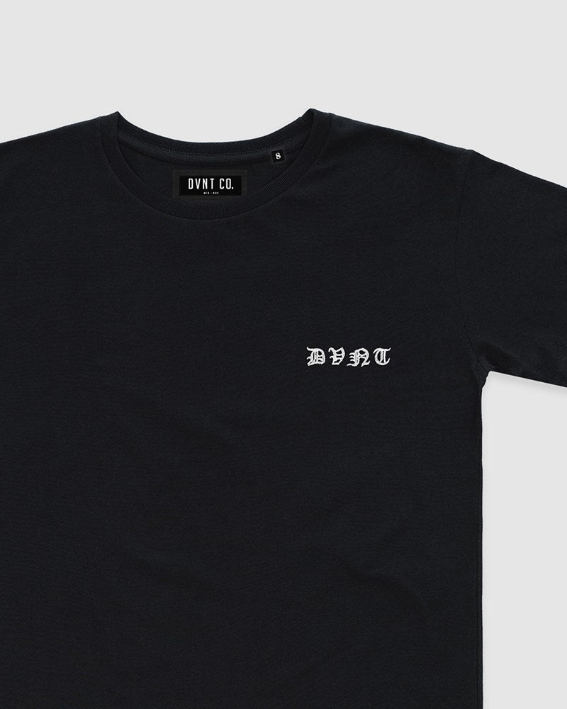 Saxon Embroidery Tee - Black - Kids