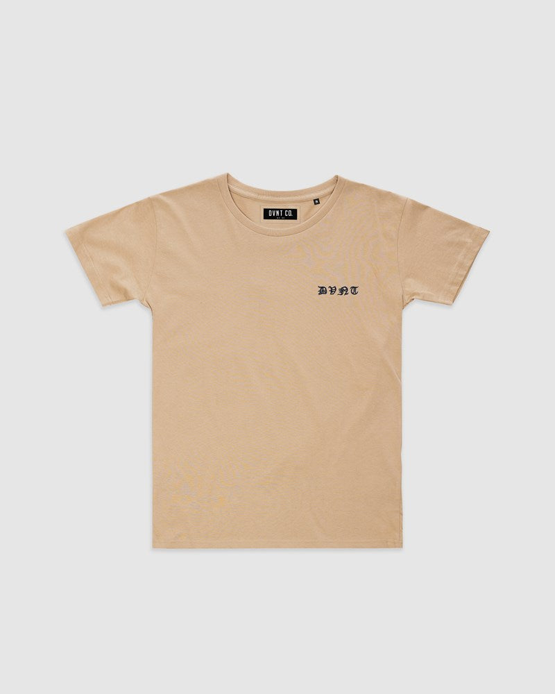 Saxon Embroidery Tee - Camel - Kids
