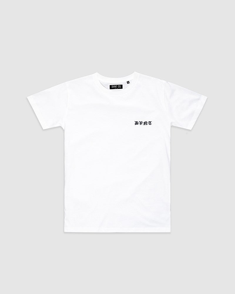 Saxon Embroidery Tee - White - Kids