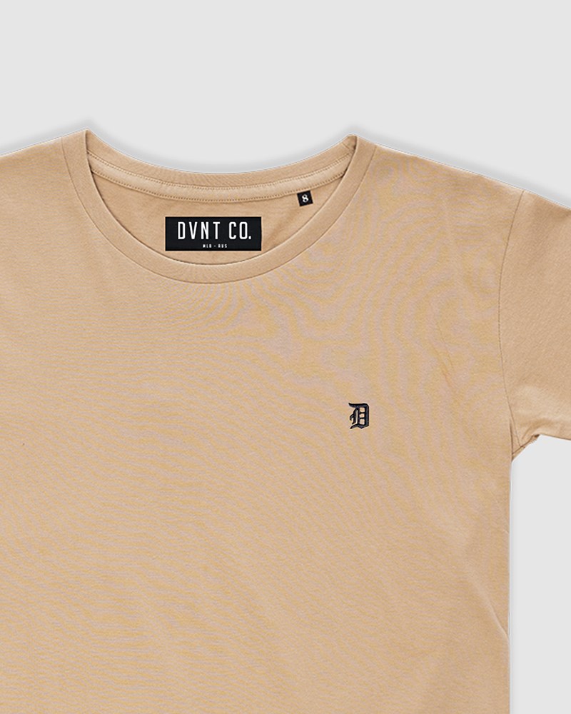 Classic Embroidery Tee - Camel - Kids
