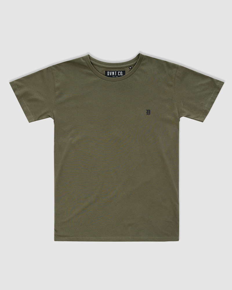 Classic Embroidery Tee - Olive - Kids
