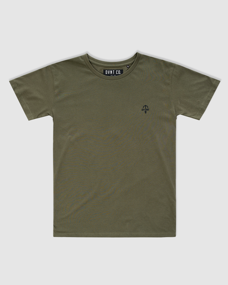 Anchor Embroidery Tee - Olive - Kids