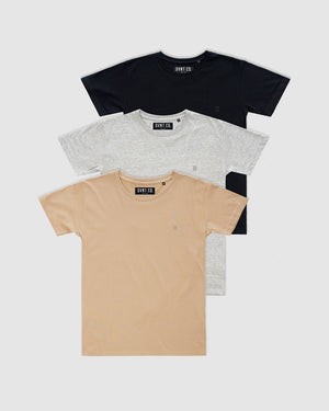 3-Pack Classic Mono Embroidery Tee - Kids