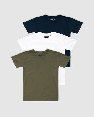 3-Pack Classic Mono Embroidery Tee - Kids