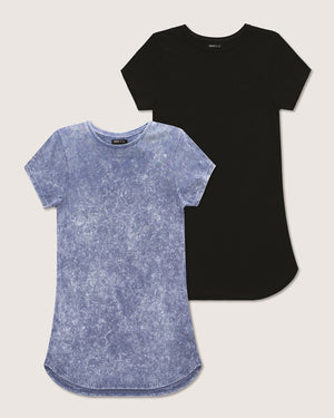 2-Pack Demi T-Shirt Dress - Black & Storm