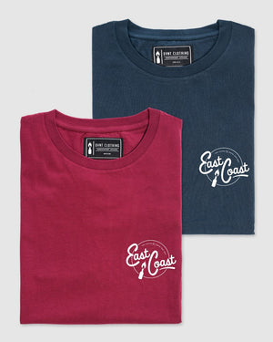 2-Pack East Coast Tee - OxBlood & Ink