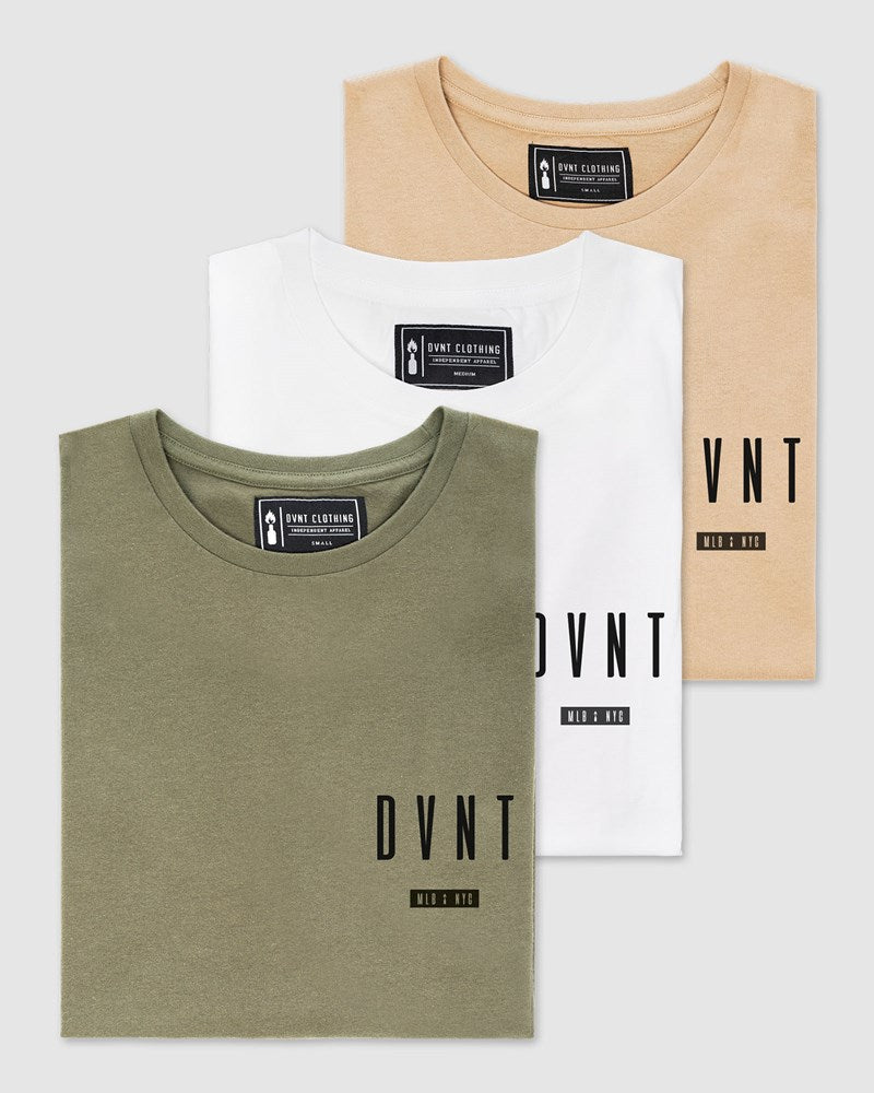 3-Pack Framed Tank - Camel, Olive & White