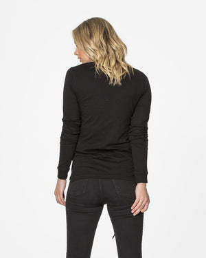 Vintage Rose Long Sleeve - Black