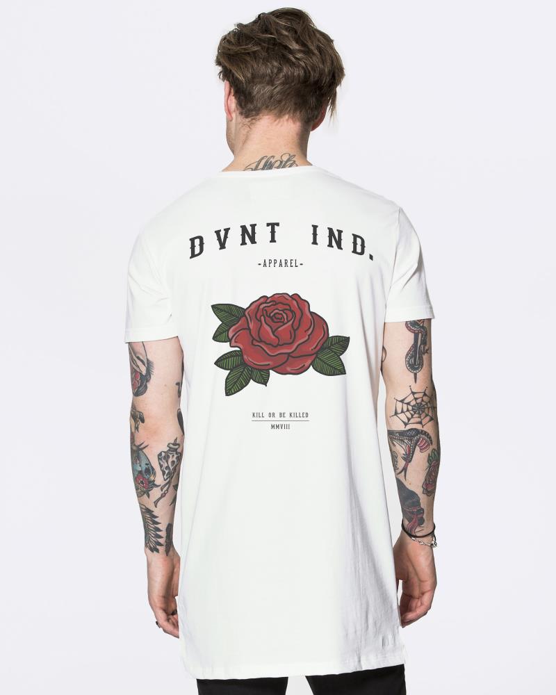 Rose Longline Tee - White