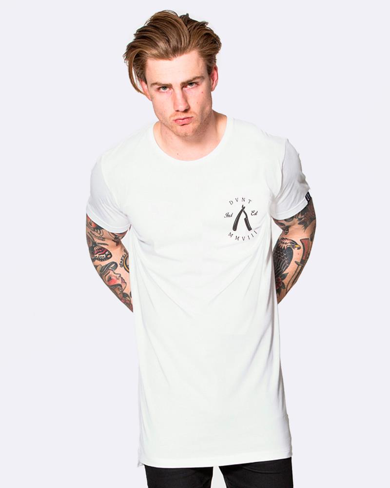 Rough Cuts Longline Tee - White