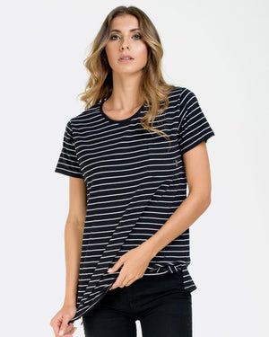 New Stripe Tee - Black/White