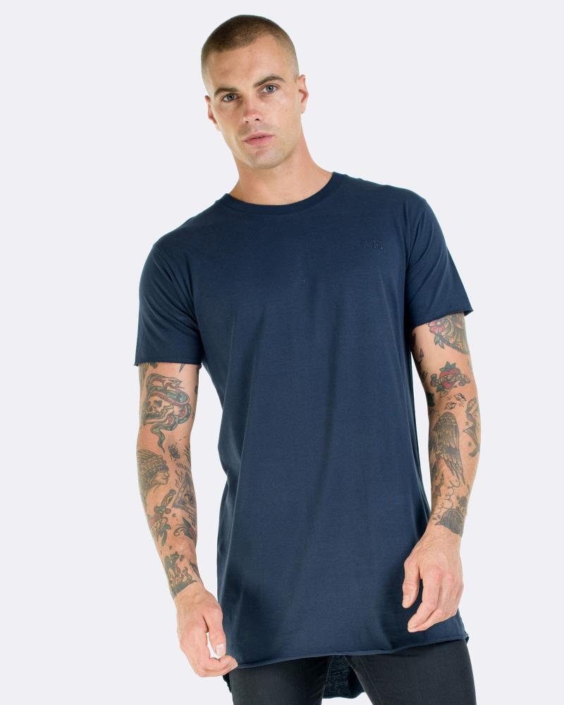 Raw Hem Drop Tee - Ink