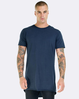 Raw Hem Drop Tee - Ink