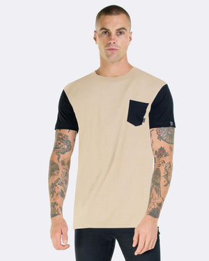 Contrast Pocket Tee - Camel