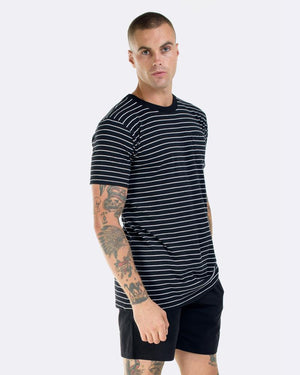 New Stripe Tee - Black/White