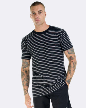 New Stripe Tee - Black/White